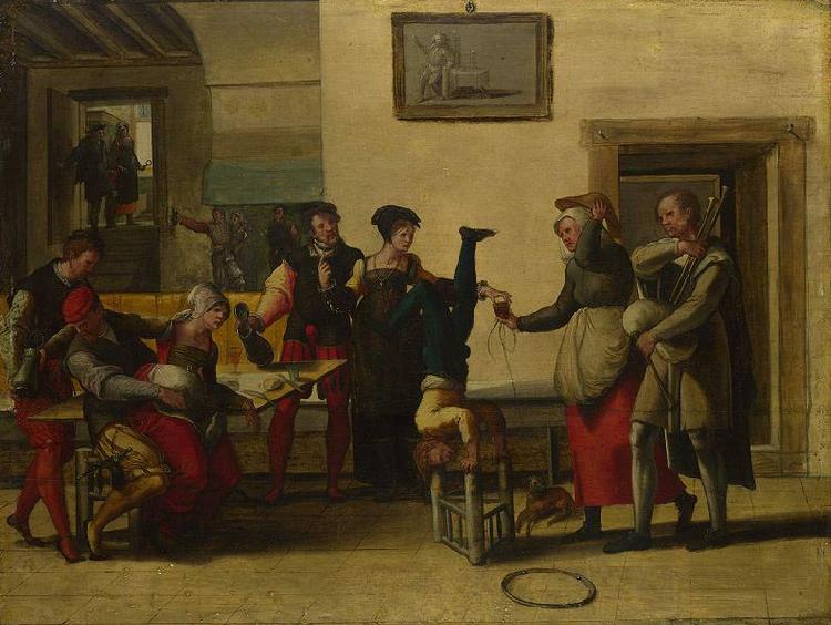 The Brunswick Monogrammist Itinerant Entertainers in a Brothel oil painting picture